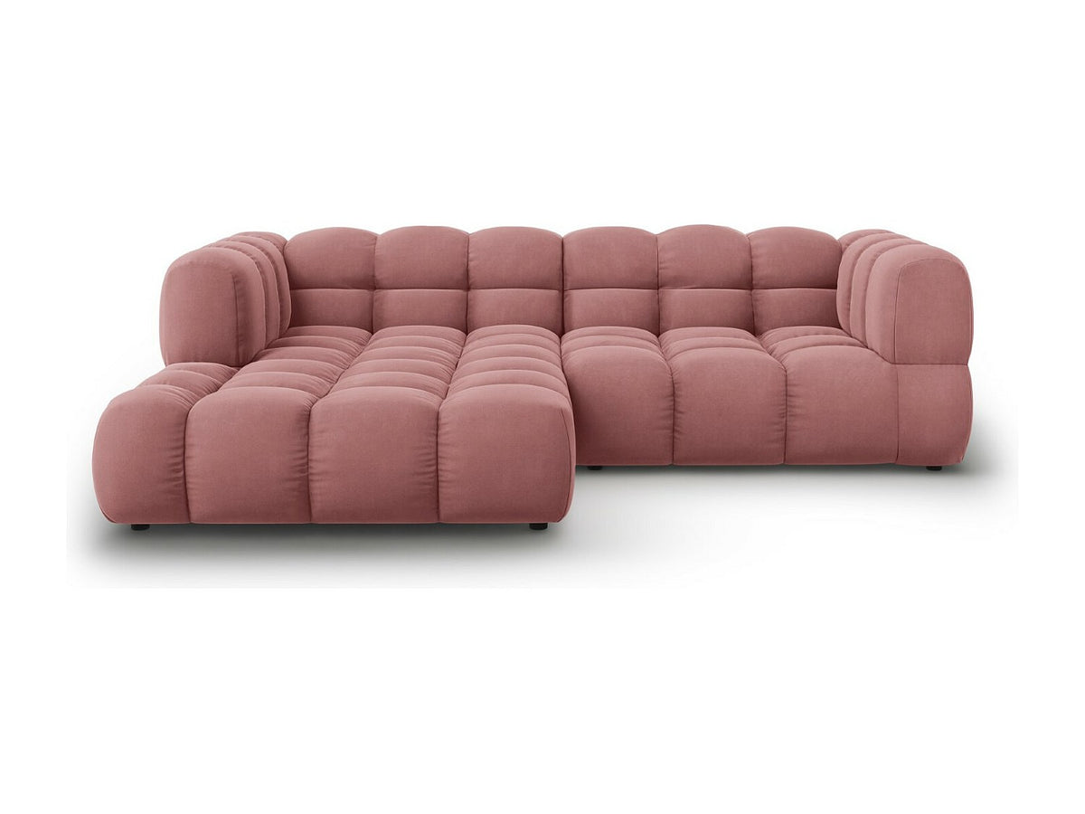 Canapé modulable 3 places rose velours