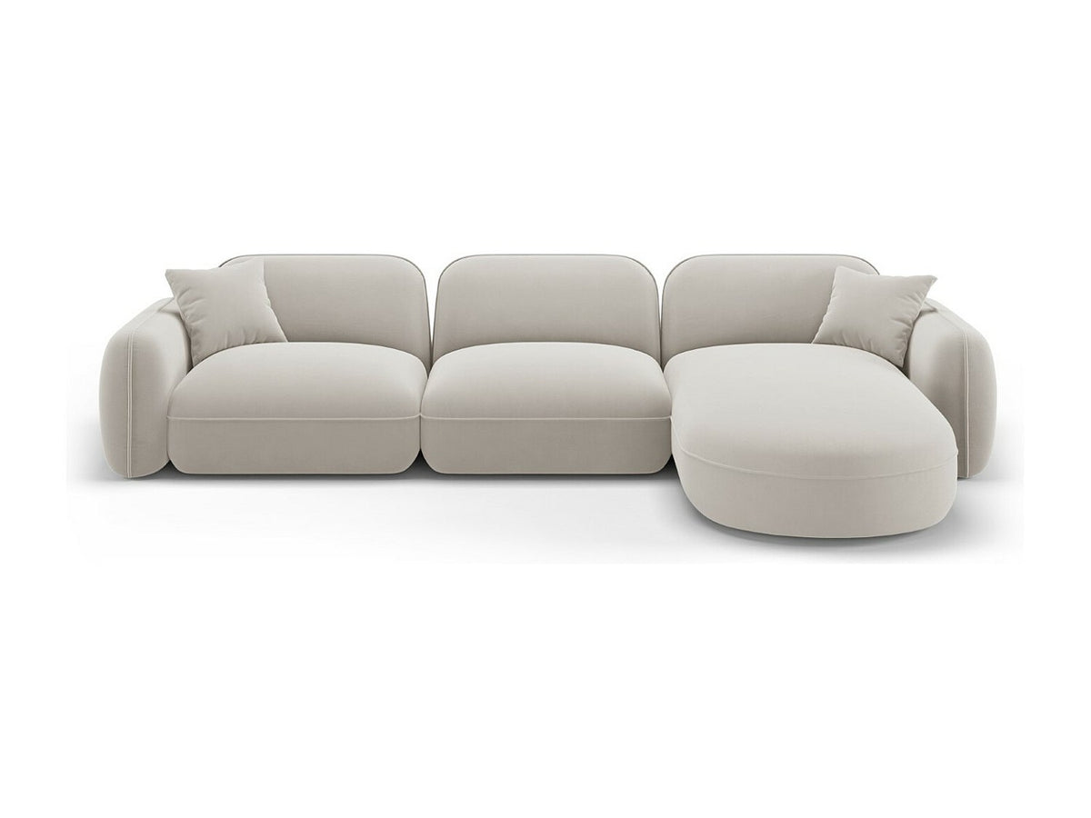 Canapé modulable 4 places beige velours