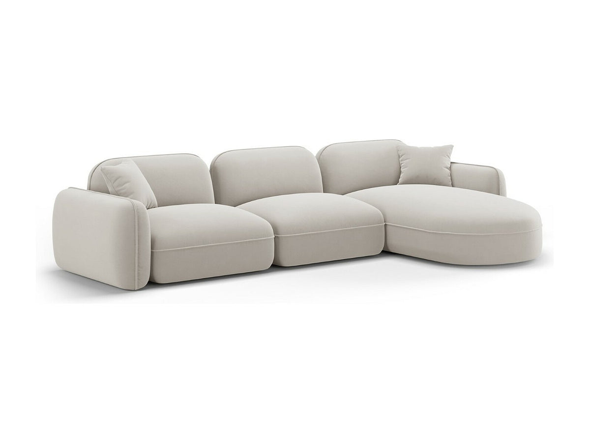 Canapé modulable 4 places beige velours