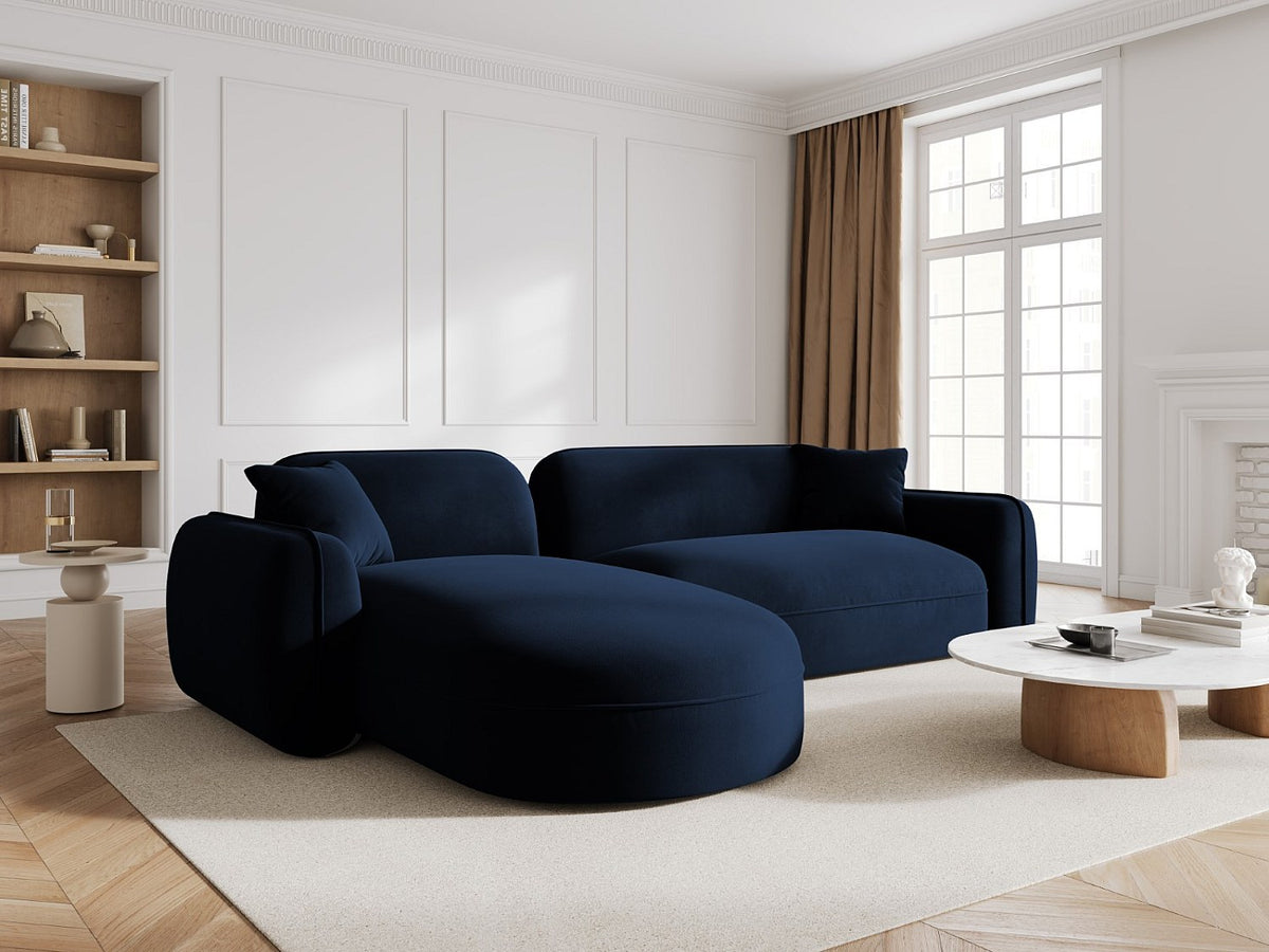 Canapé modulable 4 places bleu velours