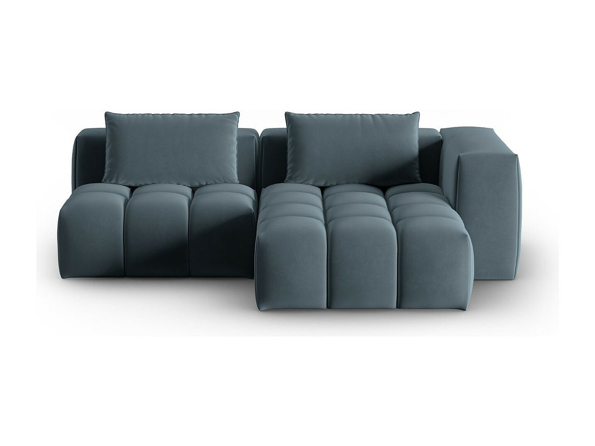 Canapé modulable 3 places bleu velours