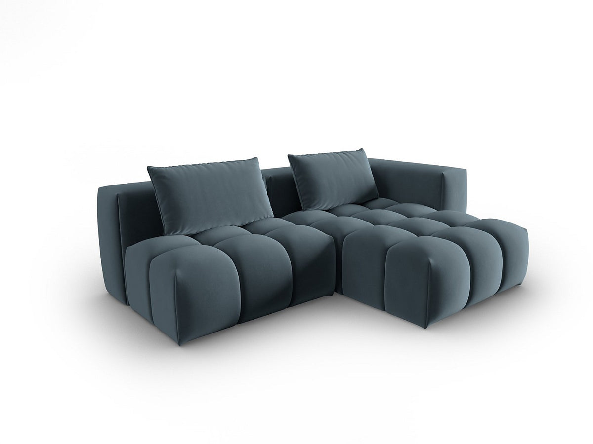 Canapé modulable 3 places bleu velours