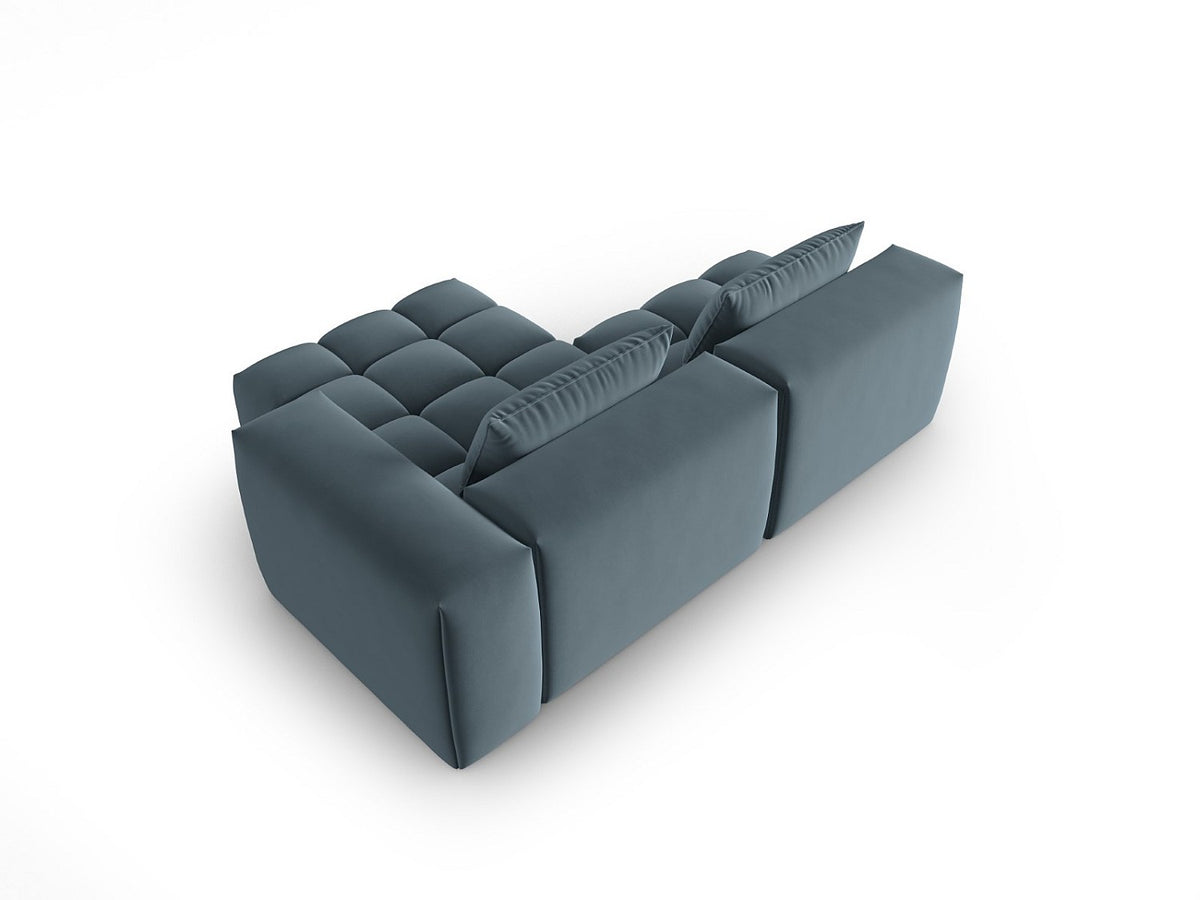 Canapé modulable 3 places bleu velours