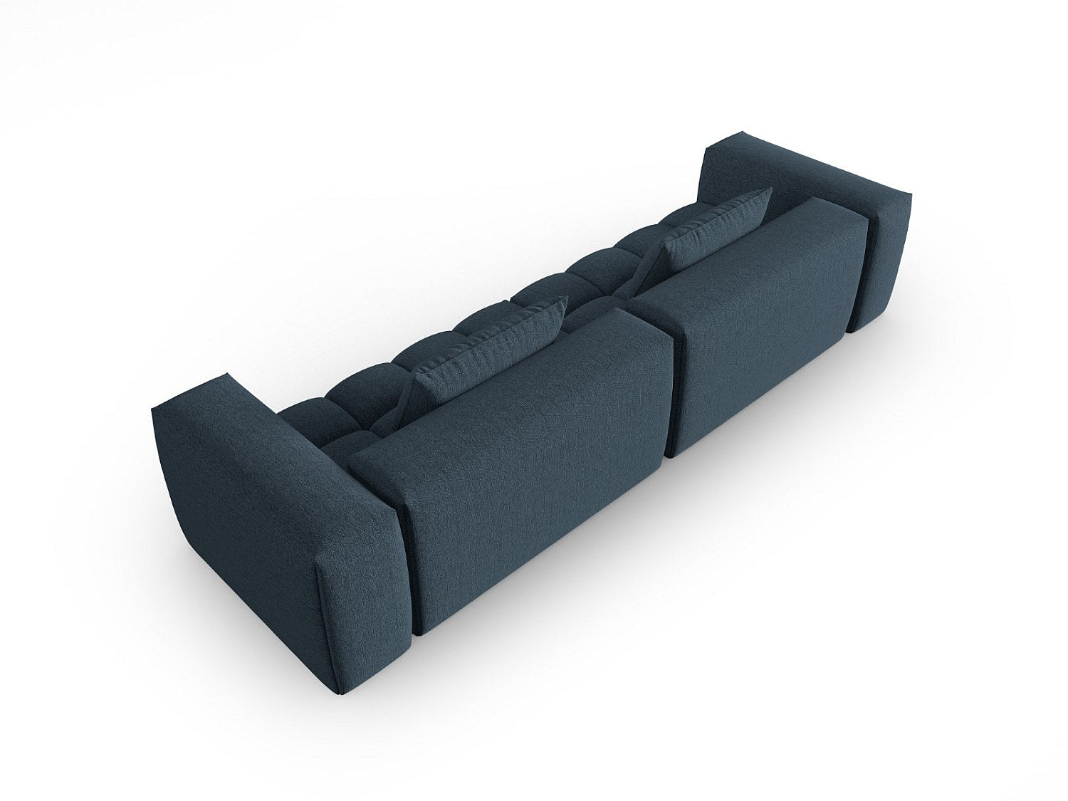 Canapé modulable 5 places bleu tissu
