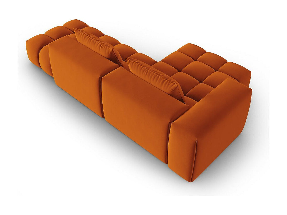 Canapé modulable 4 places orange velours