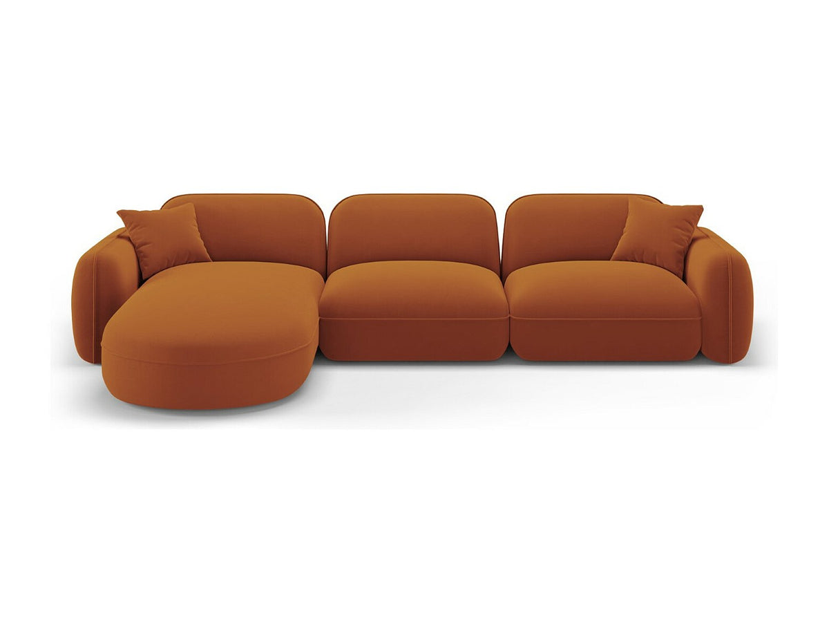 Canapé modulable 4 places orange velours