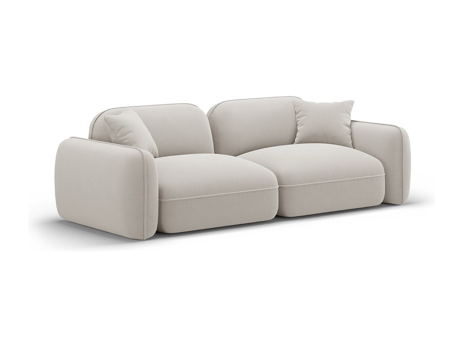 Canapé modulable 3 places beige velours