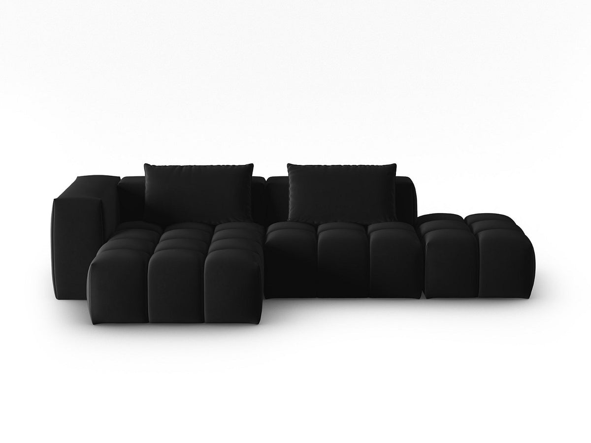 Canapé modulable 4 places noir velours