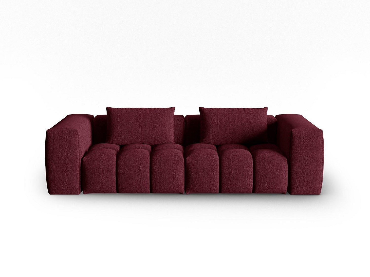 Canapé modulable 3 places rouge tissu