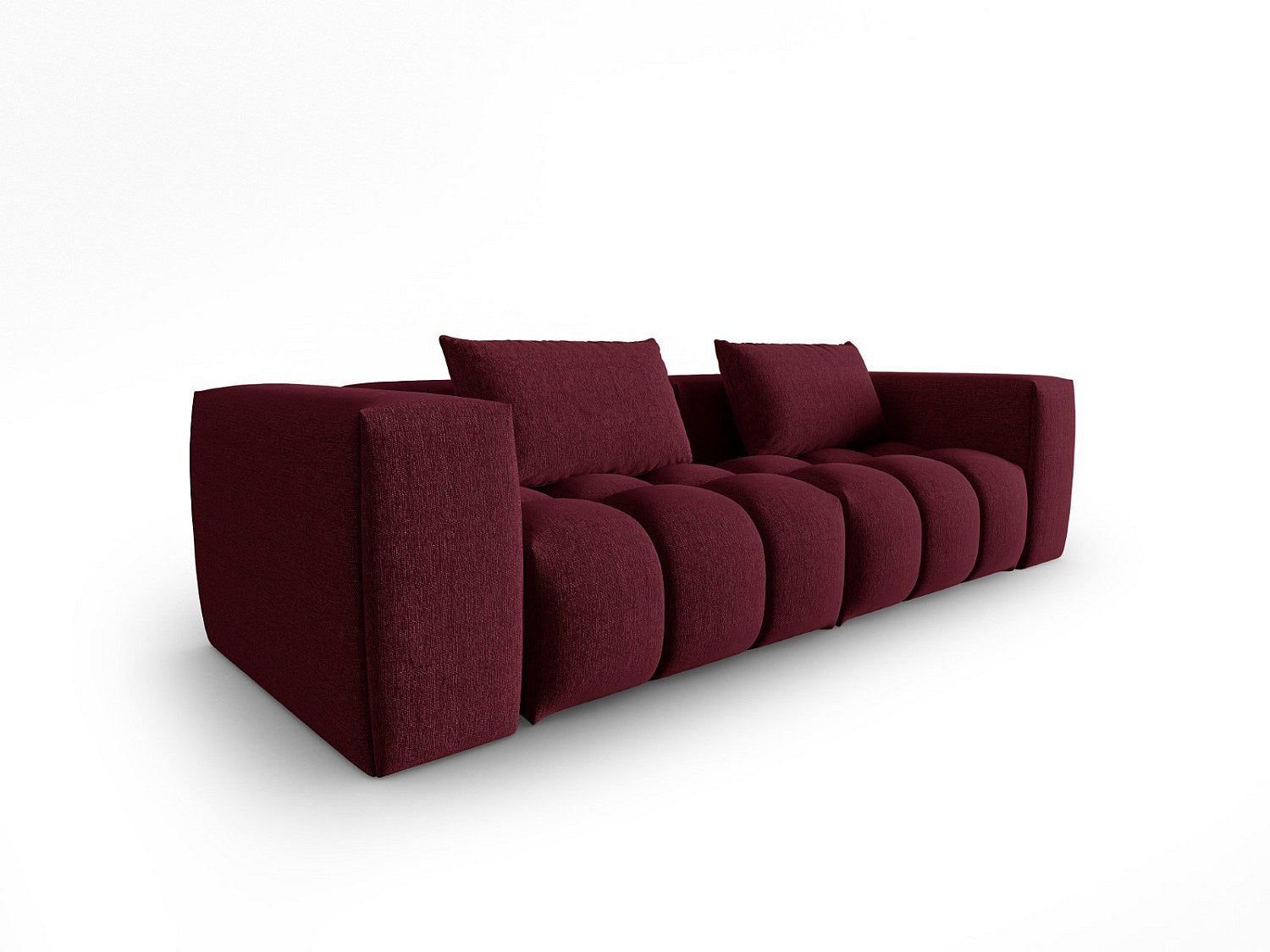 Canapé modulable 3 places rouge tissu