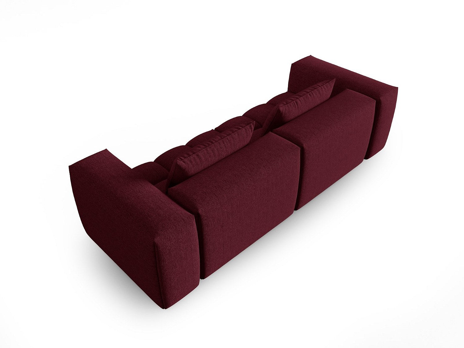 Canapé modulable 3 places rouge tissu