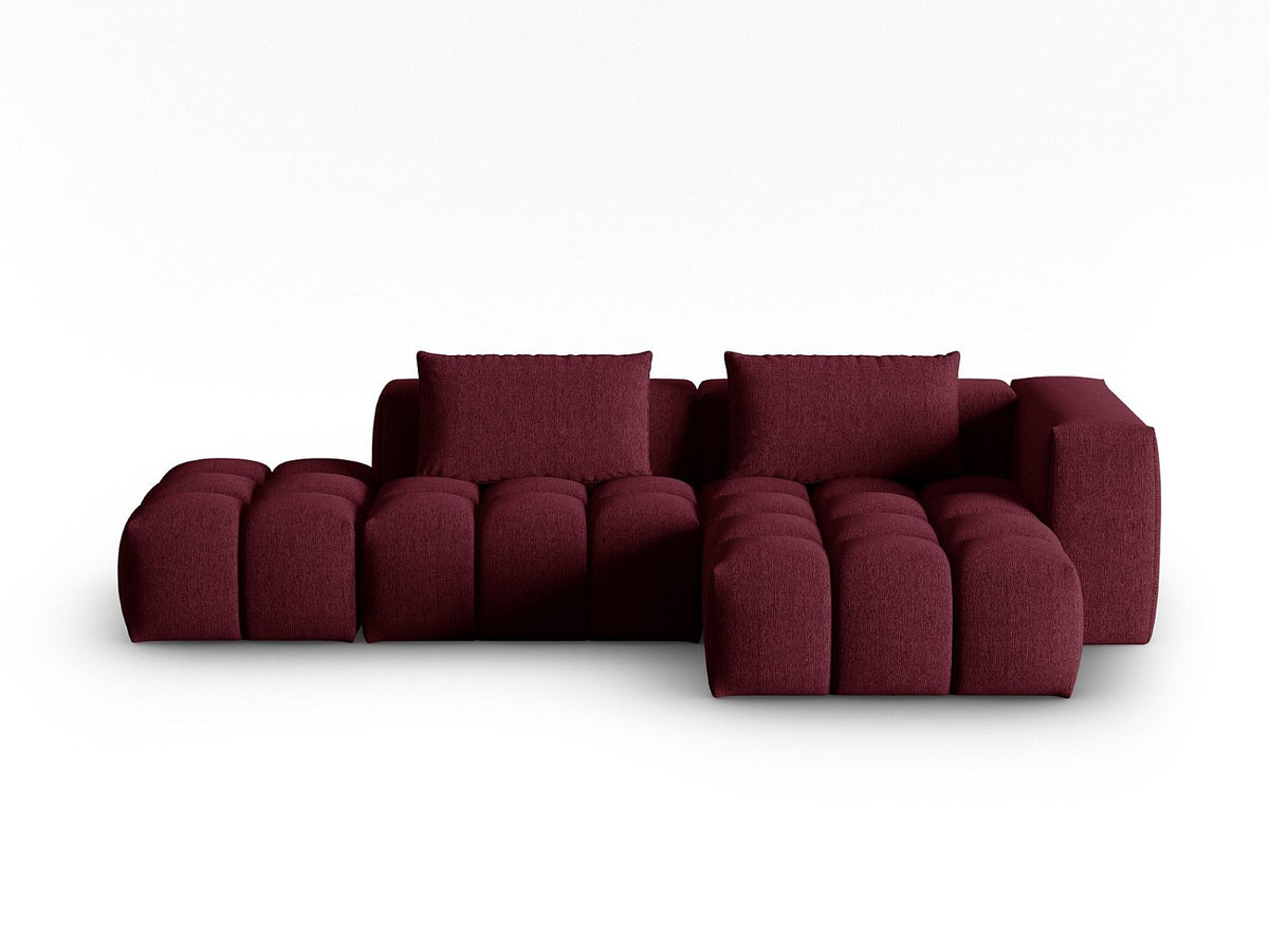 Canapé modulable 4 places rouge tissu
