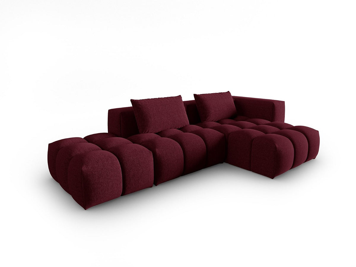 Canapé modulable 4 places rouge tissu