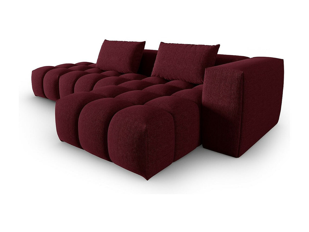 Canapé modulable 4 places rouge tissu