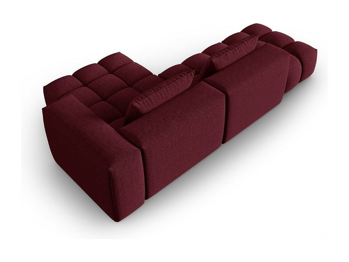 Canapé modulable 4 places rouge tissu