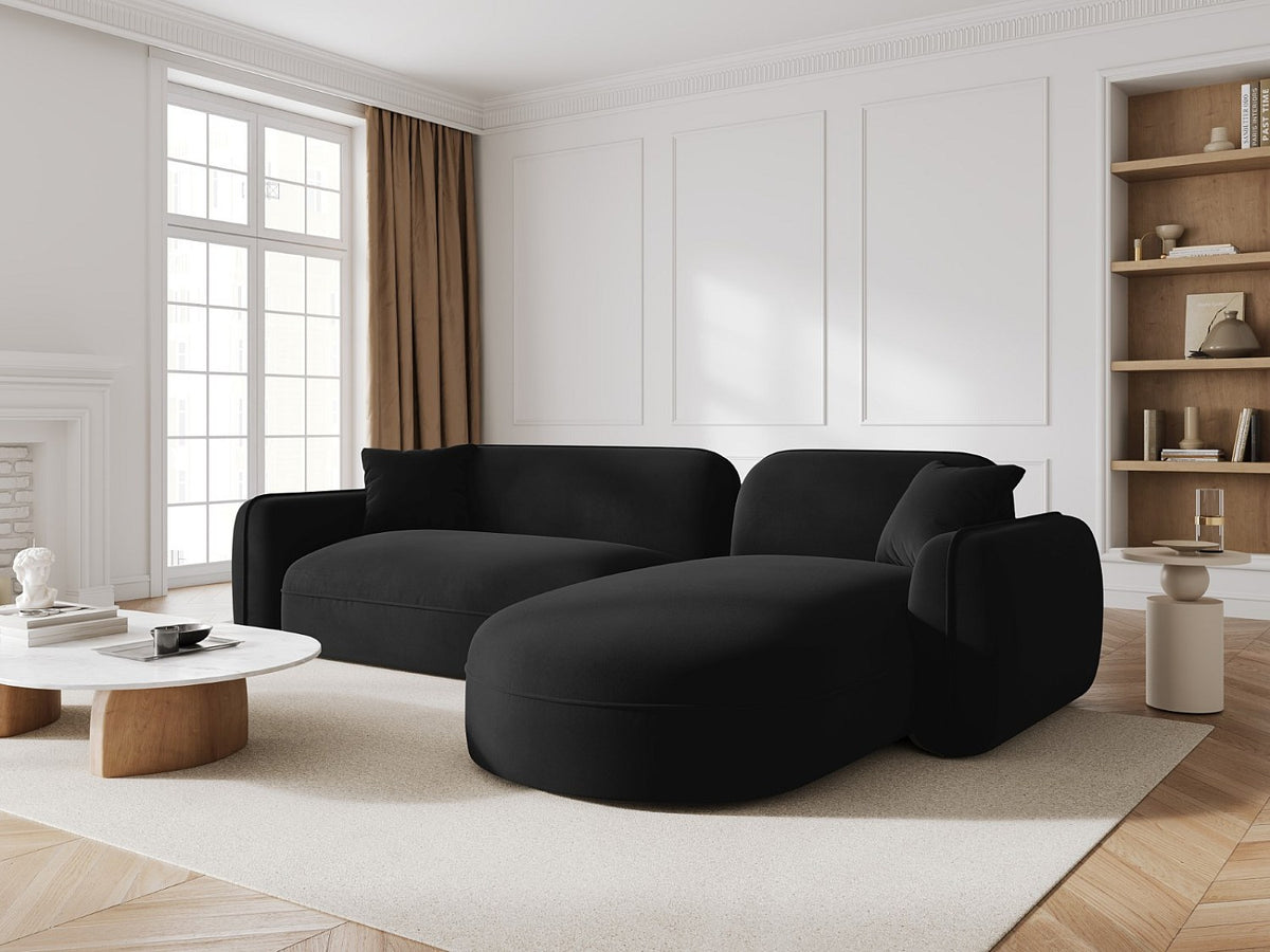 Canapé modulable 4 places noir velours