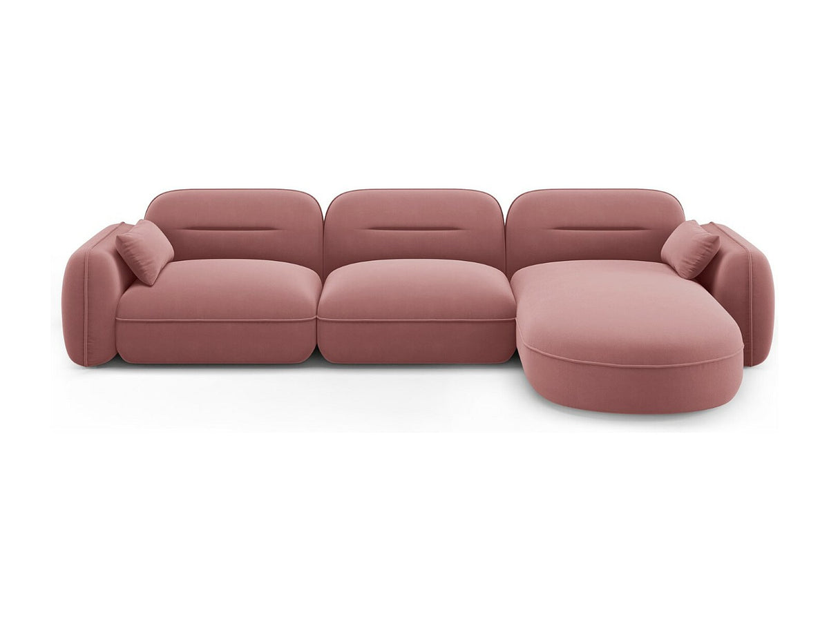 Canapé modulable 4 places rose velours