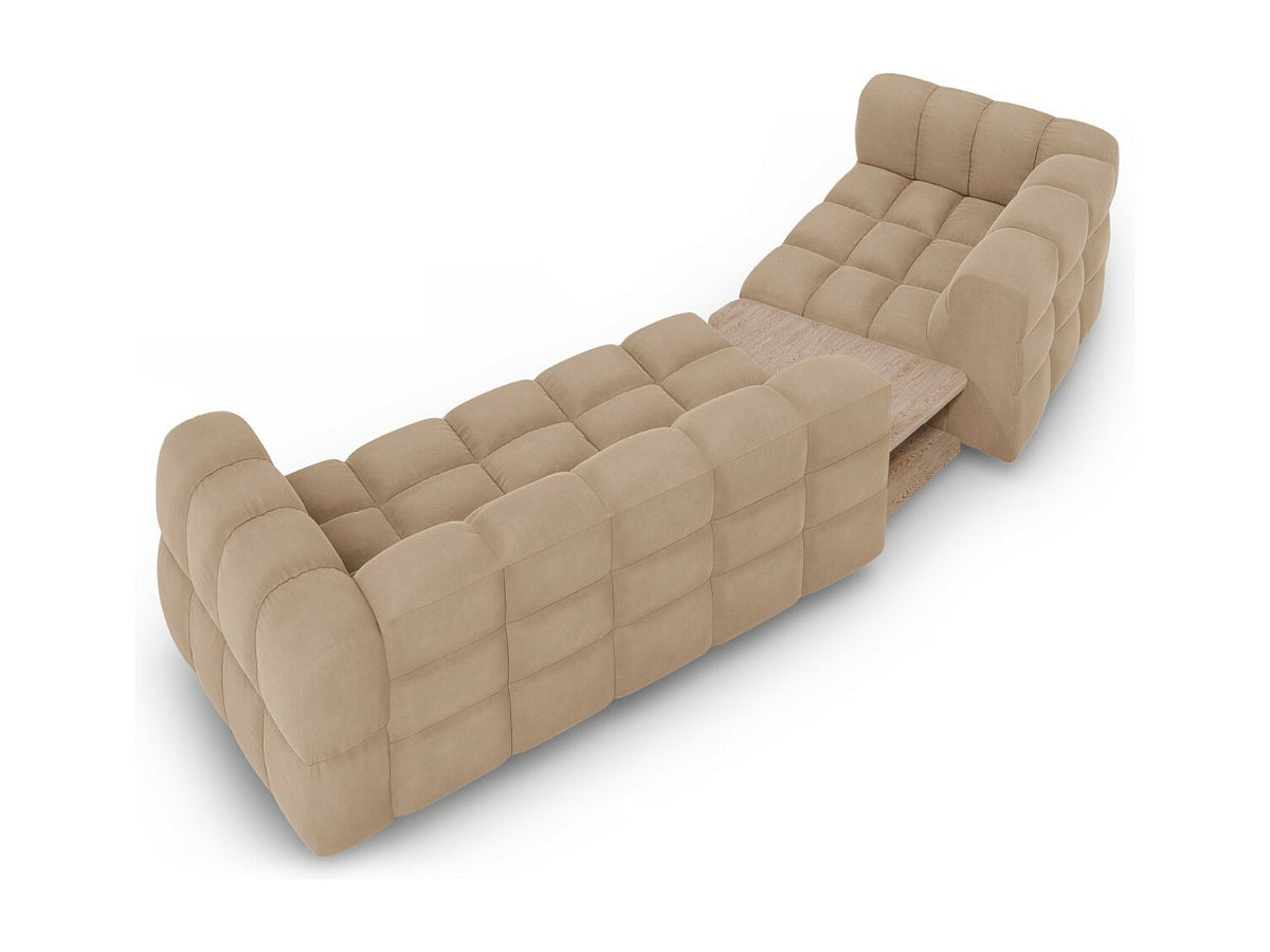Canapé modulable 3 places marron velours