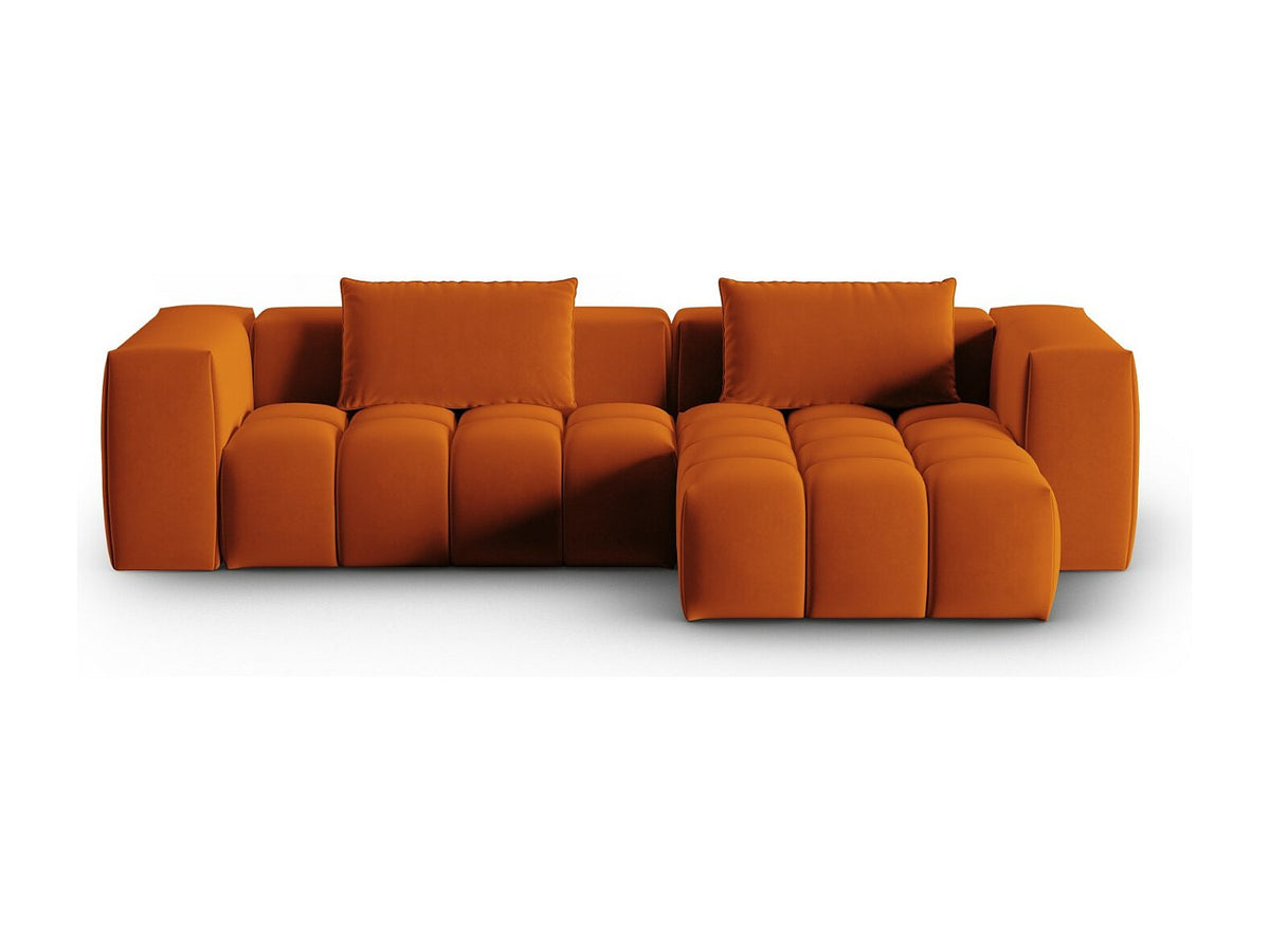 Canapé modulable 3 places orange velours