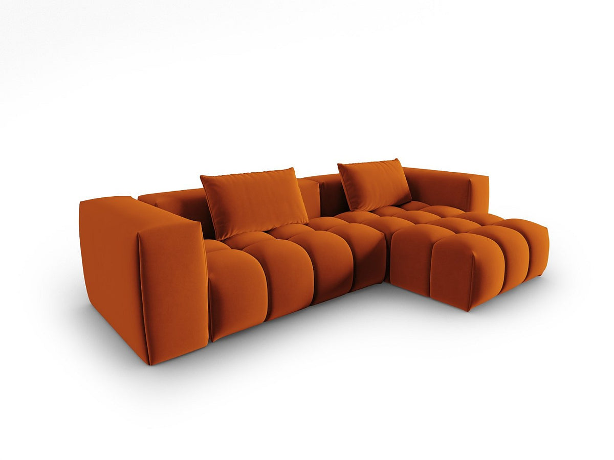 Canapé modulable 3 places orange velours