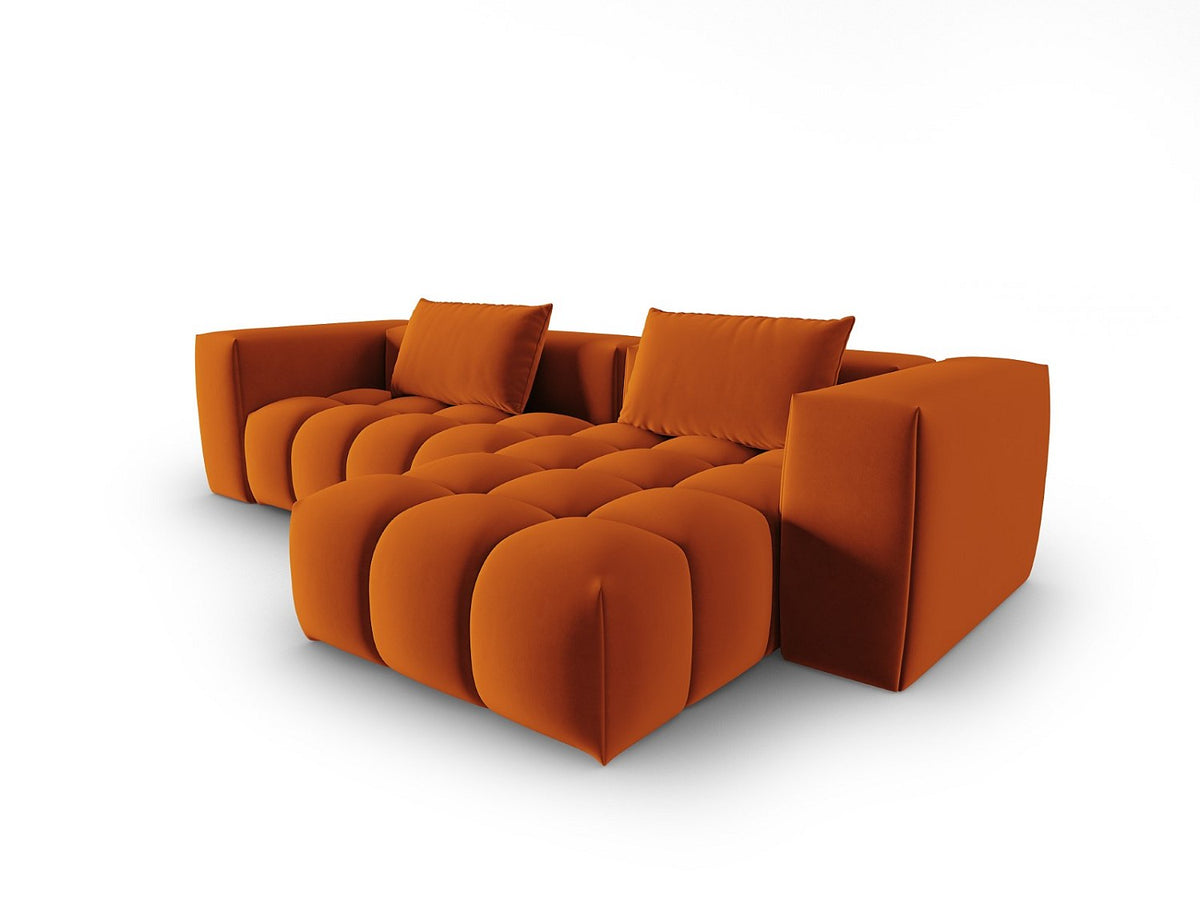 Canapé modulable 3 places orange velours