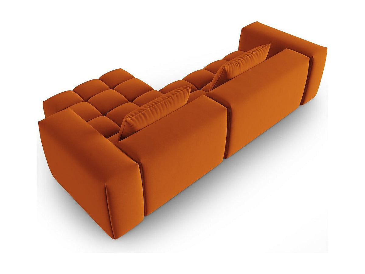 Canapé modulable 3 places orange velours