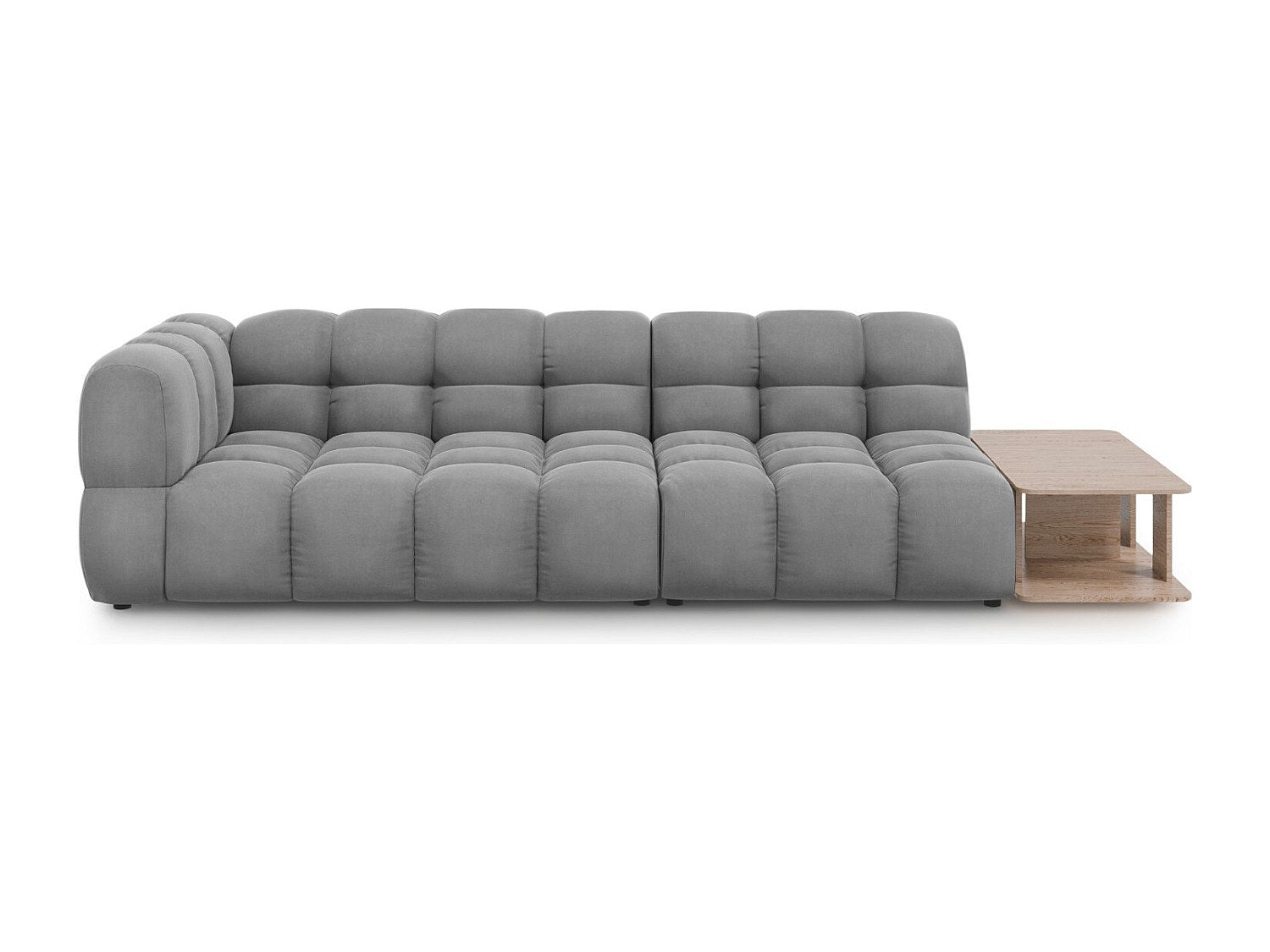 Canapé modulable 4 places gris velours