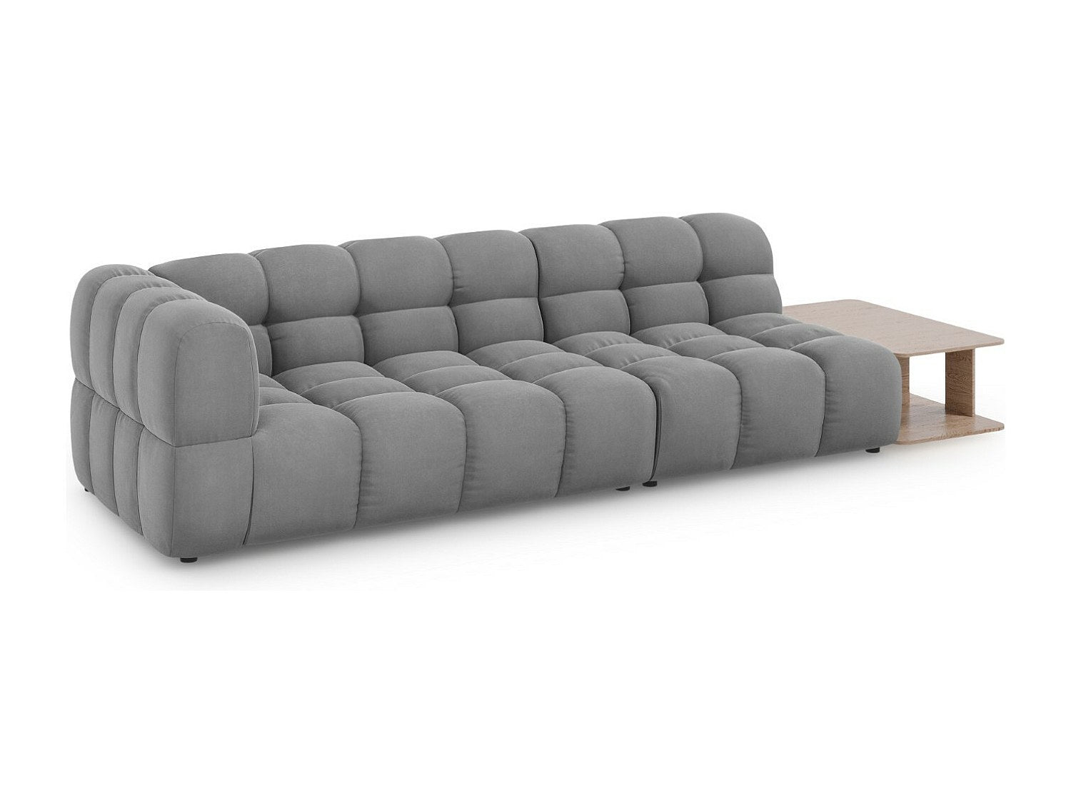 Canapé modulable 4 places gris velours