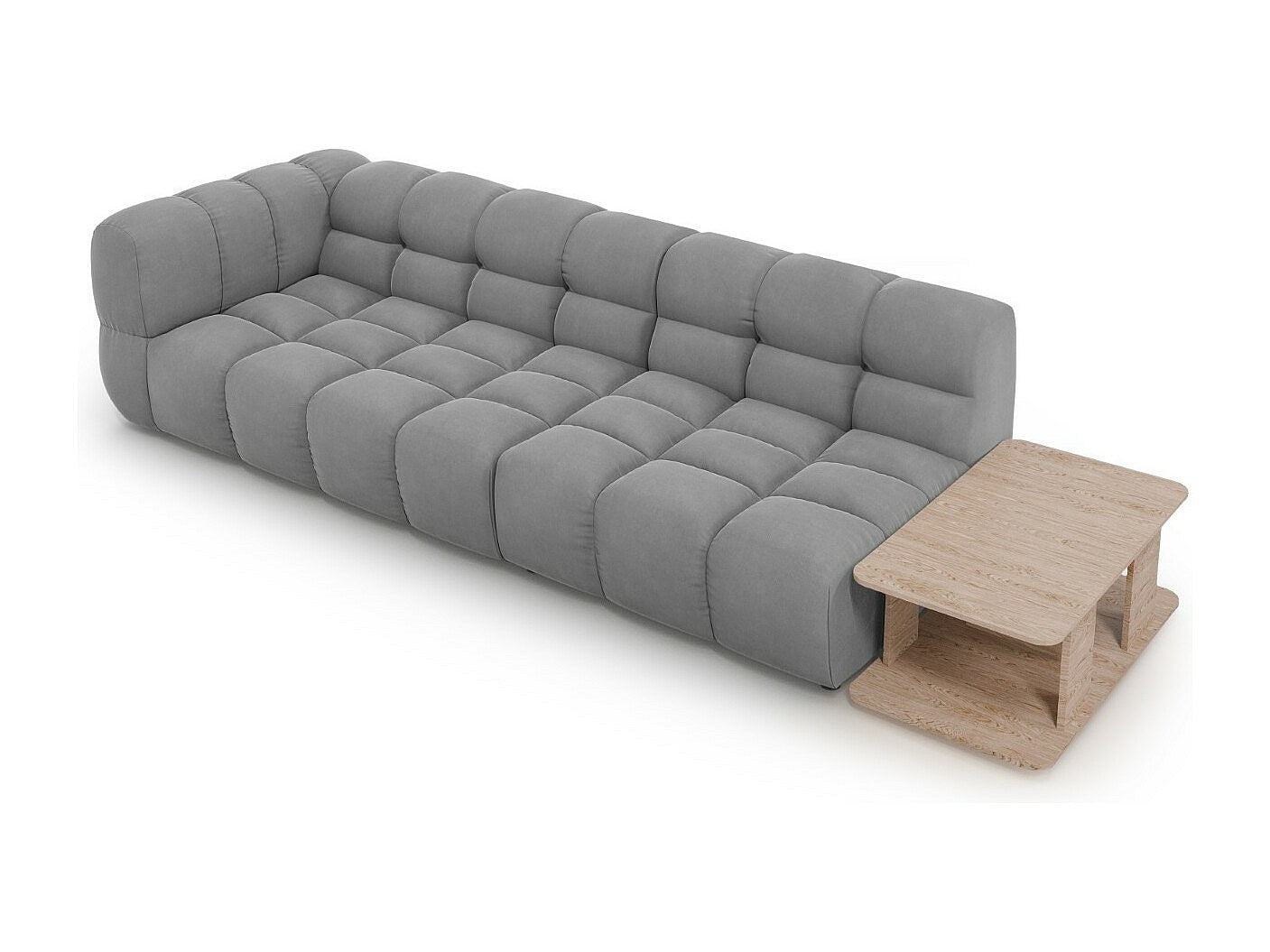 Canapé modulable 4 places gris velours