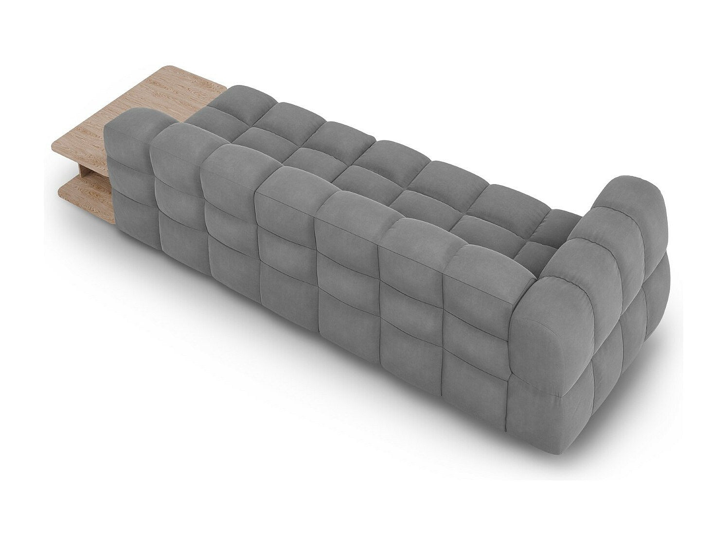 Canapé modulable 4 places gris velours