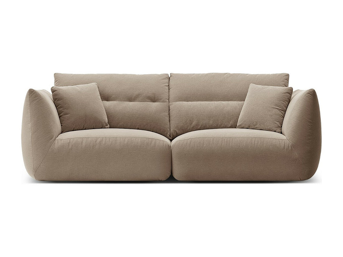 Canapé modulable 3 places marron tissu