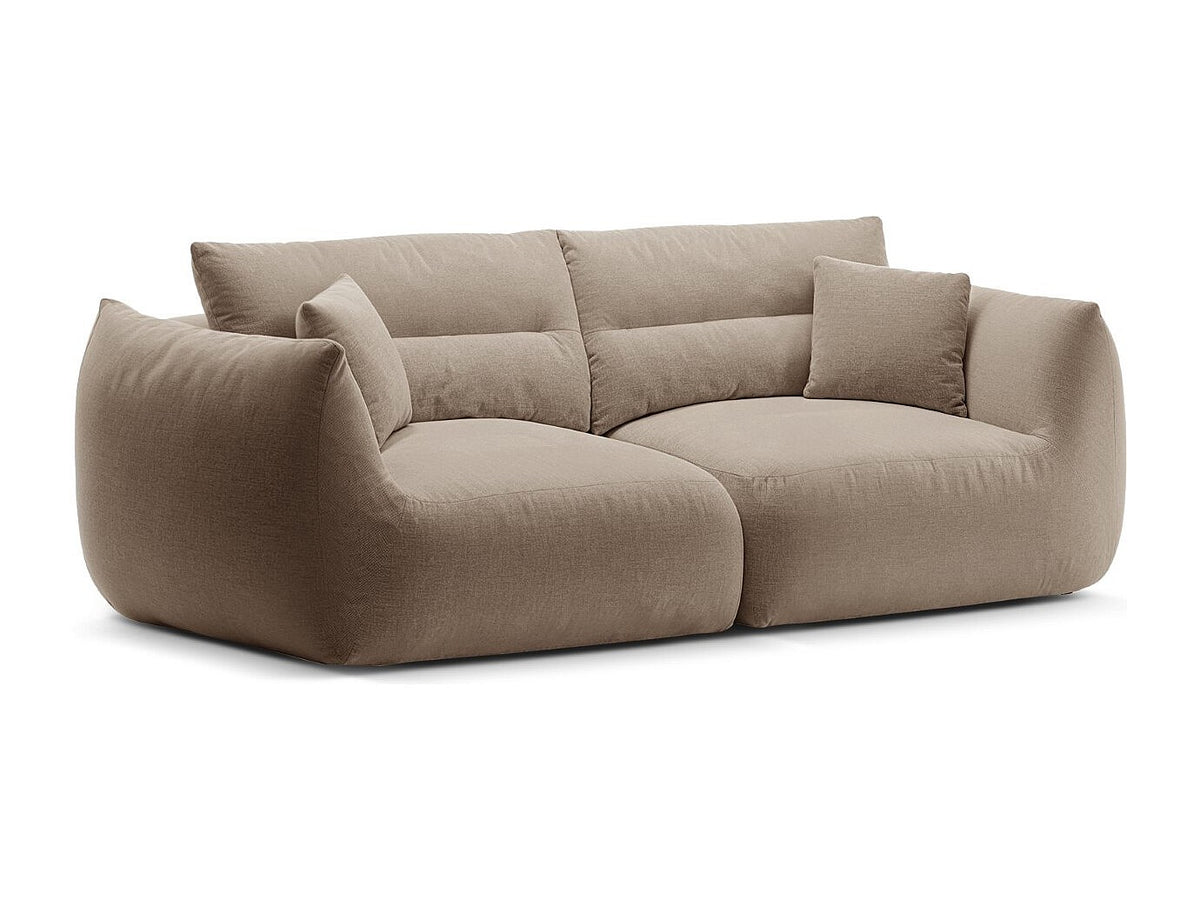 Canapé modulable 3 places marron tissu