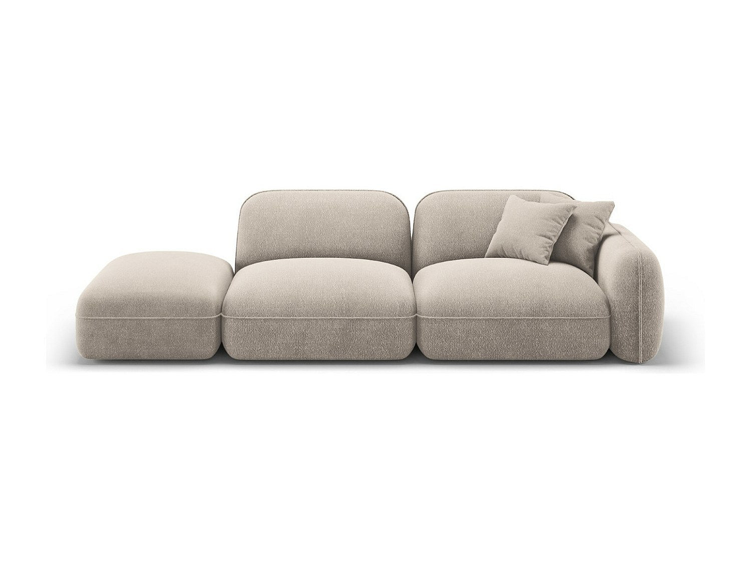 Canapé modulable 3 places beige velours