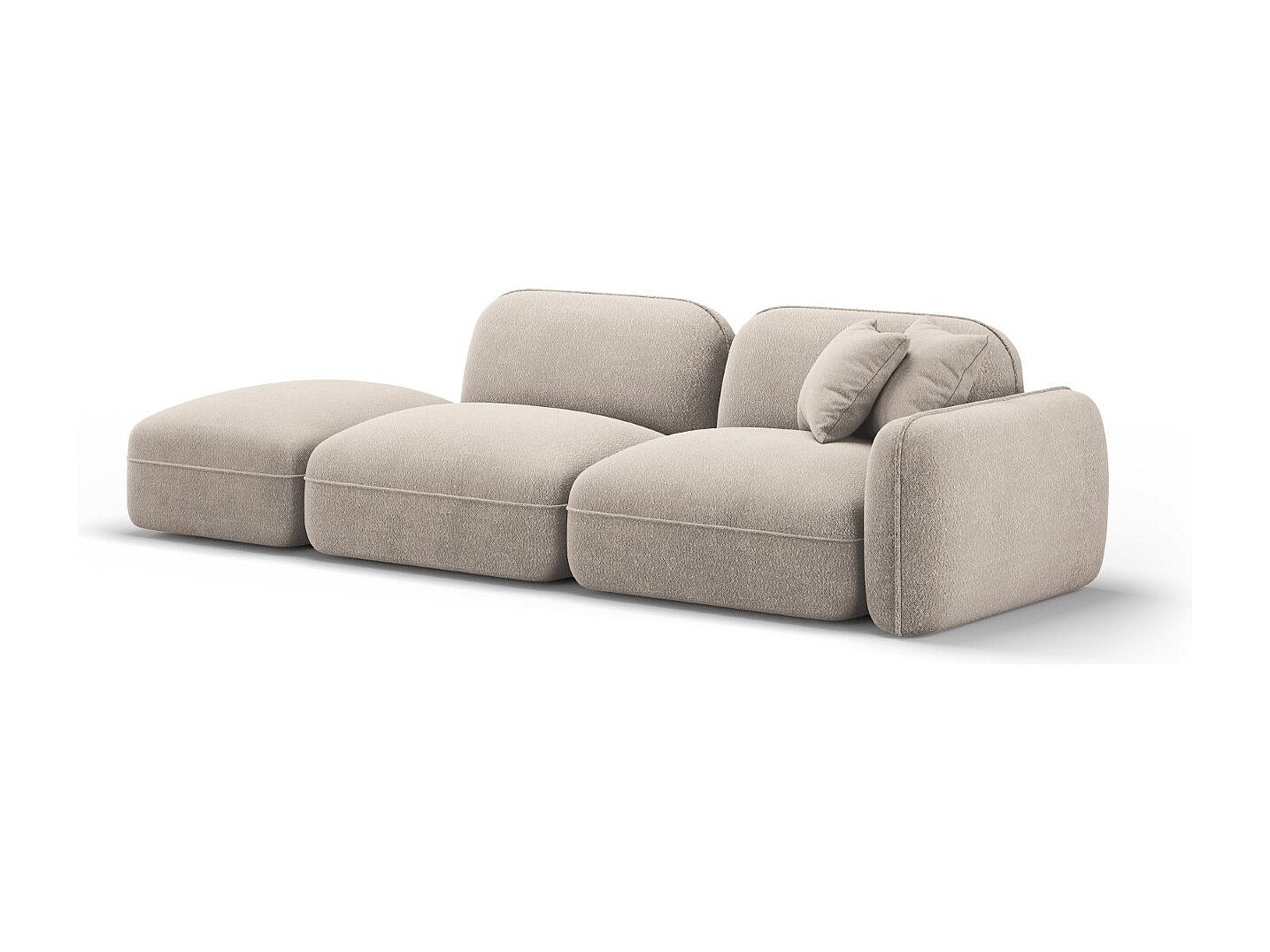 Canapé modulable 3 places beige velours