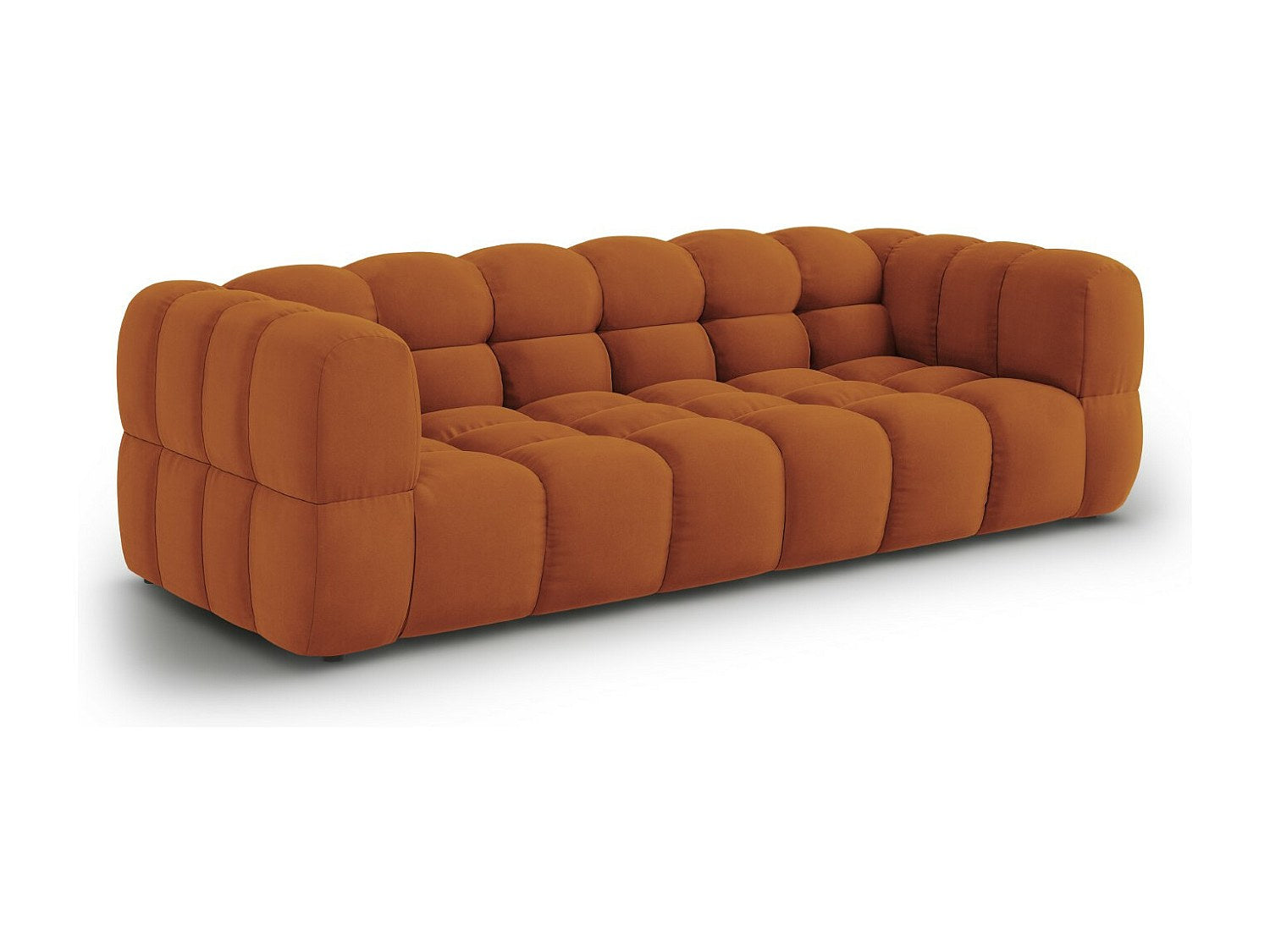 Canapé modulable 4 places orange velours