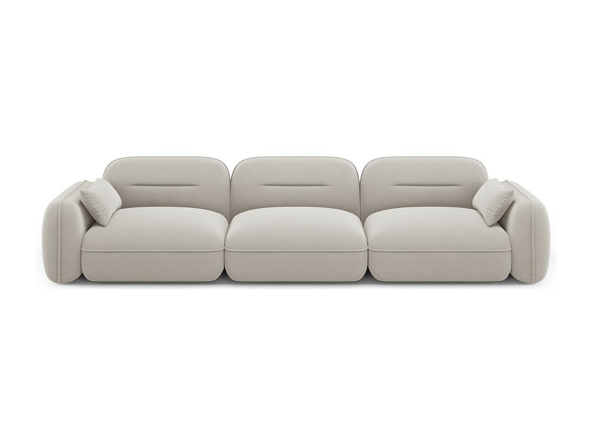 Canapé modulable 4 places beige velours