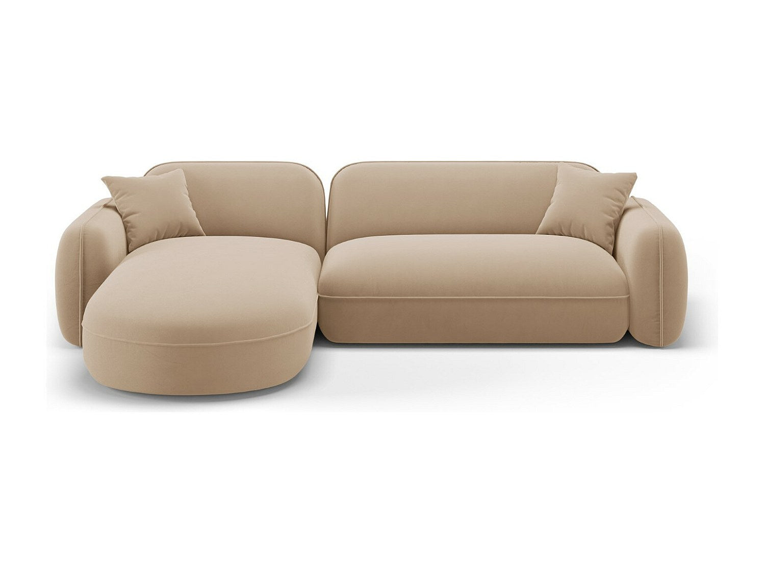 Canapé modulable 4 places marron velours