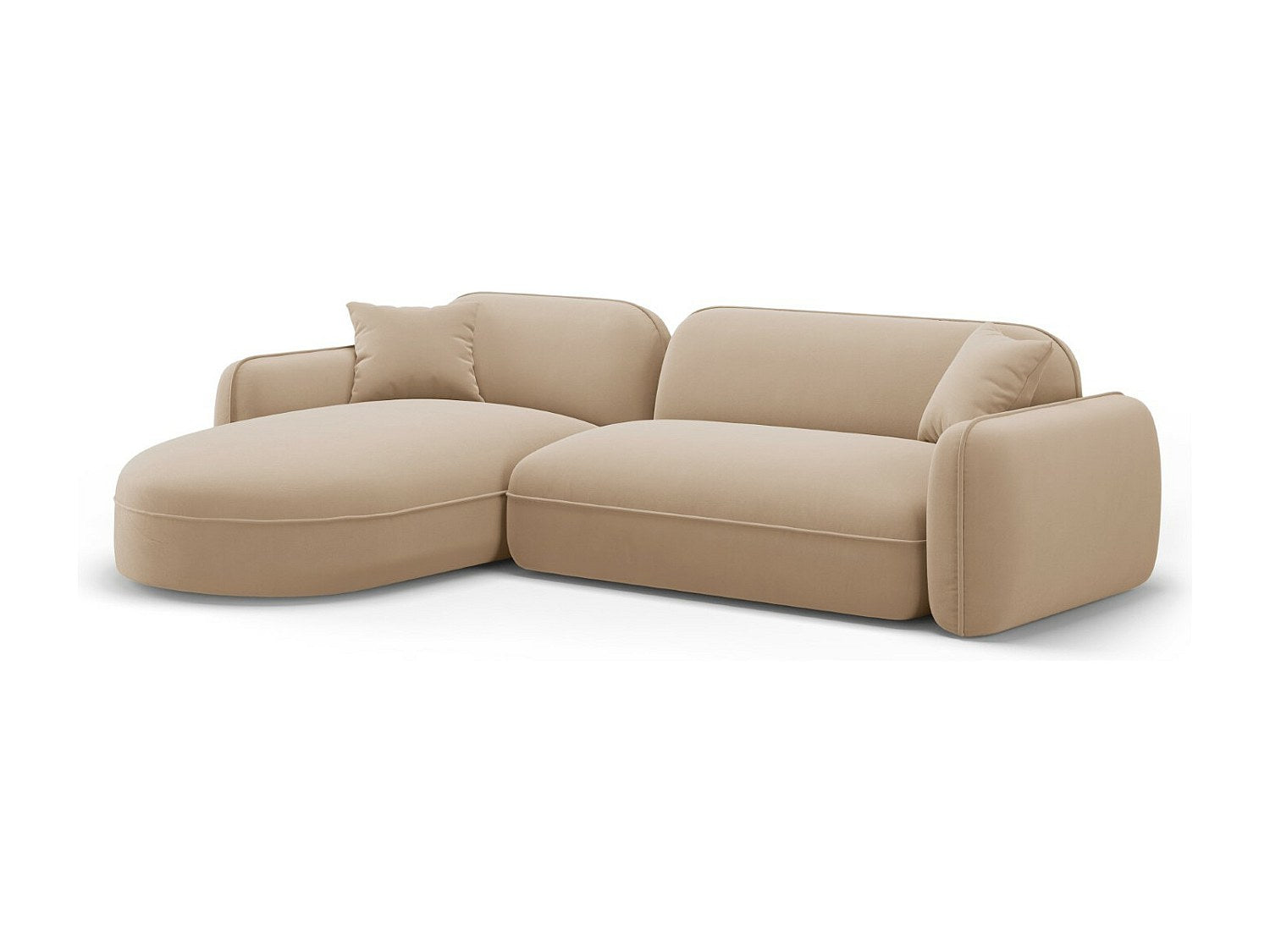 Canapé modulable 4 places marron velours