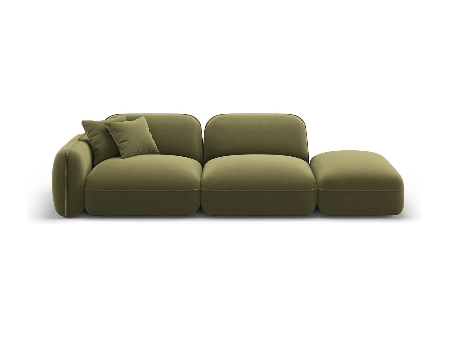 Canapé modulable 3 places vert velours