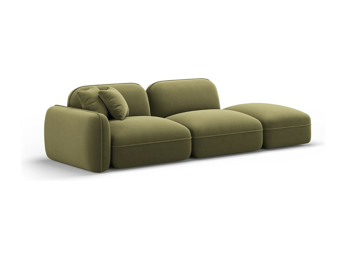 Canapé modulable 3 places vert velours