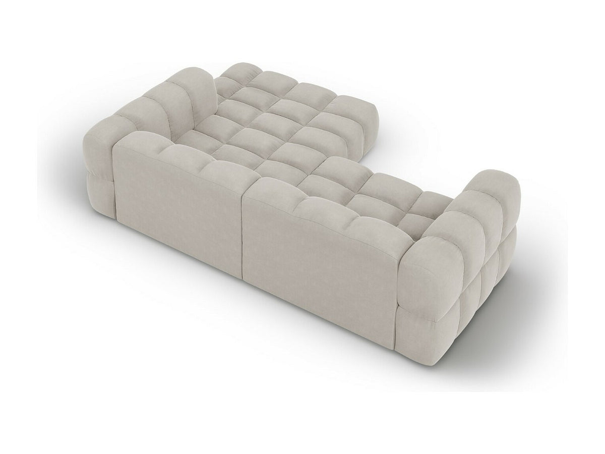 Canapé modulable 3 places beige velours