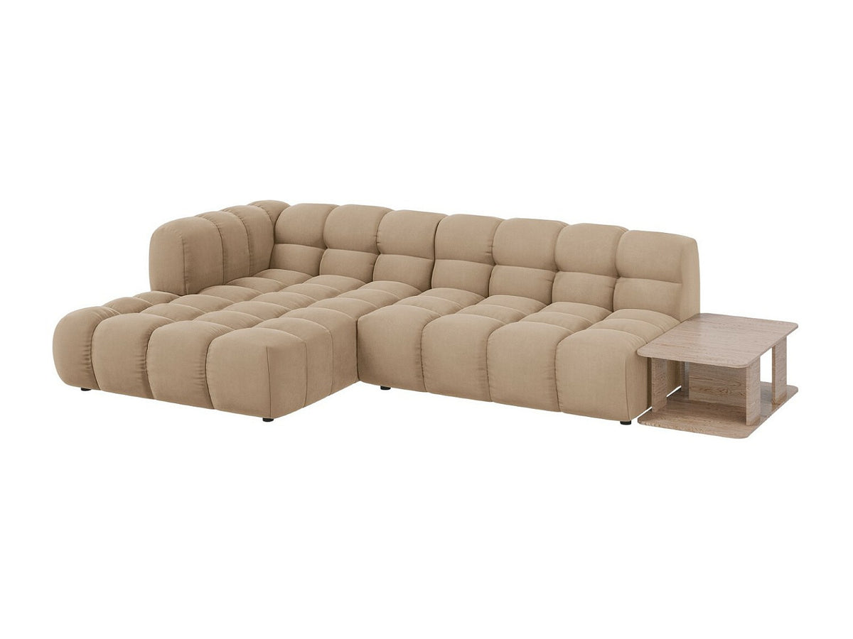 Canapé modulable 4 places marron velours