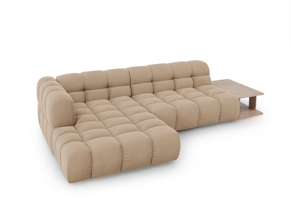 Canapé modulable 4 places marron velours