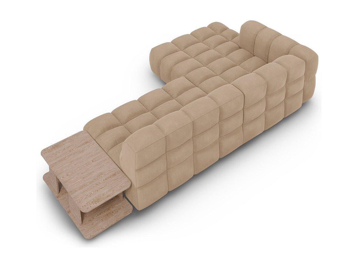 Canapé modulable 4 places marron velours