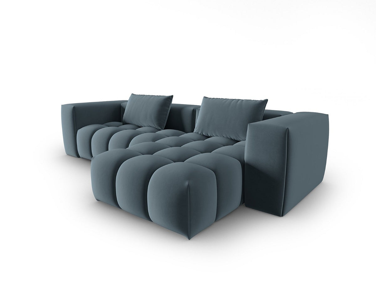 Canapé modulable 3 places bleu velours