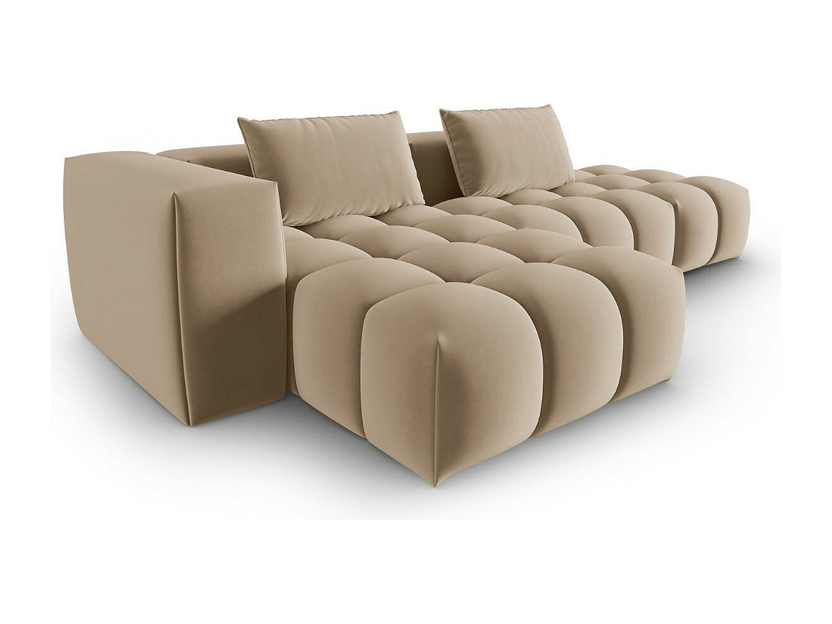 Canapé modulable 4 places marron velours