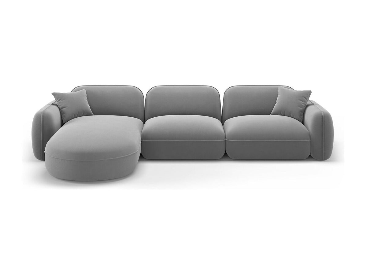 Canapé modulable 4 places gris velours