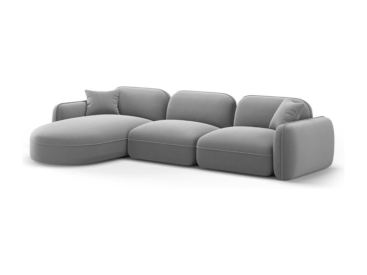 Canapé modulable 4 places gris velours