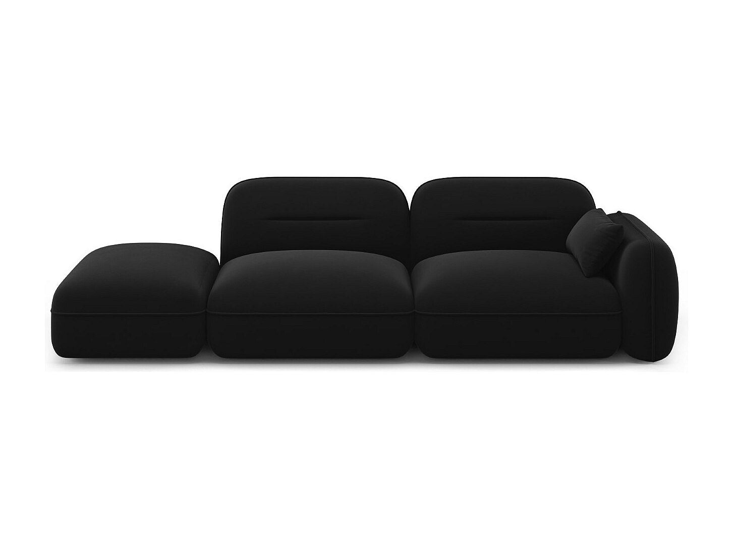 Canapé modulable 3 places noir velours