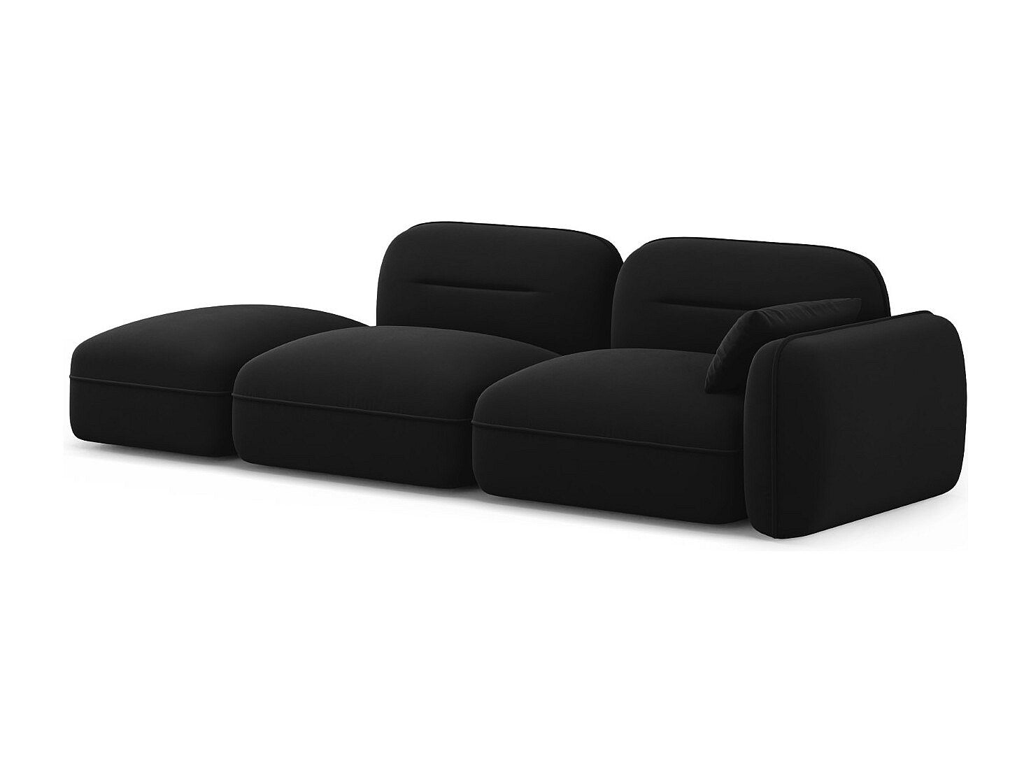 Canapé modulable 3 places noir velours